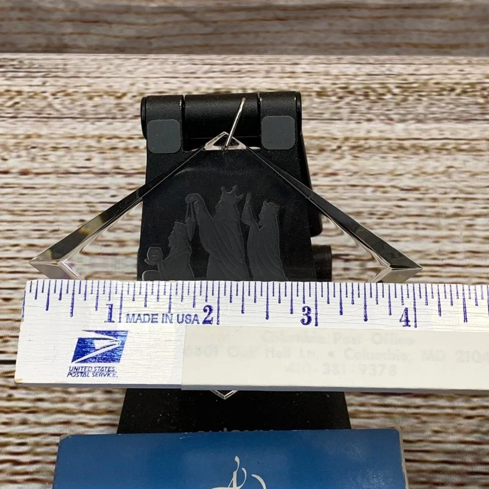 Nativity Scene Christmas Ornament Three Wise Men Etched Diamond Shape‎